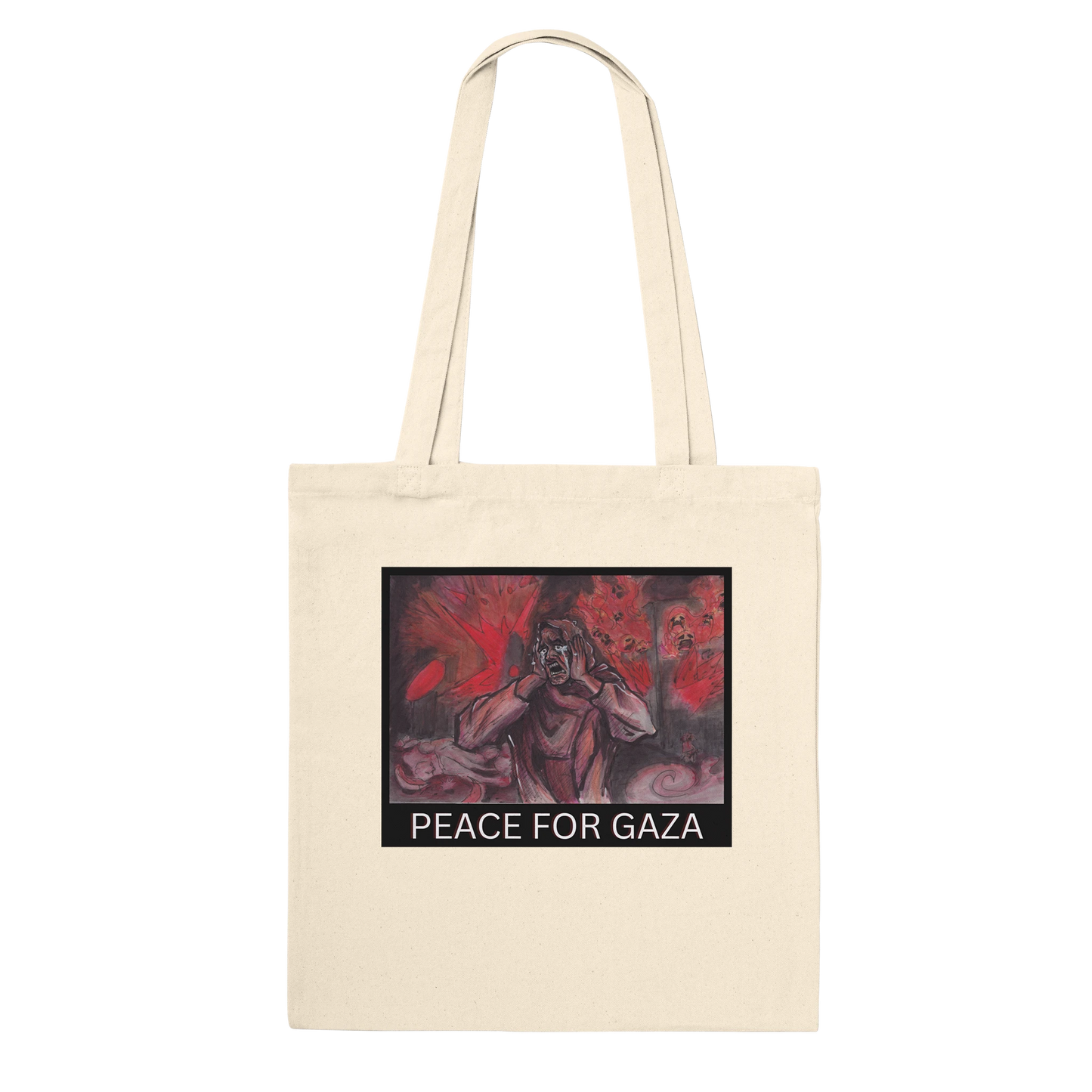 Our eco-conscious shopping bags which support humanitatian aid in Gaza!